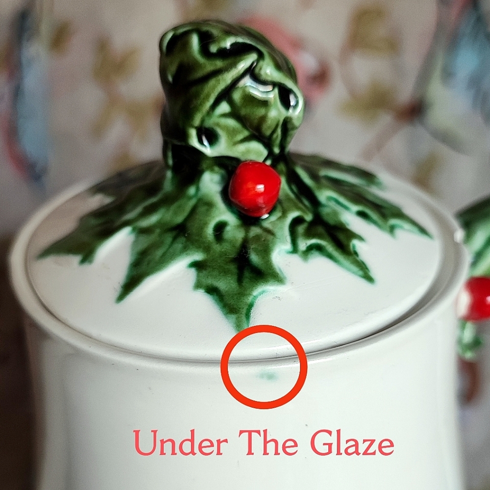 Teapot Christmas Rose By Lefton Vintage Coffee Pot Server Carafe Holiday FLAWS - Picture 7 of 14